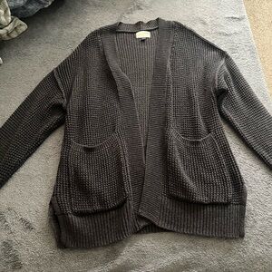 Cozy Dark Grey Knit Cardigan